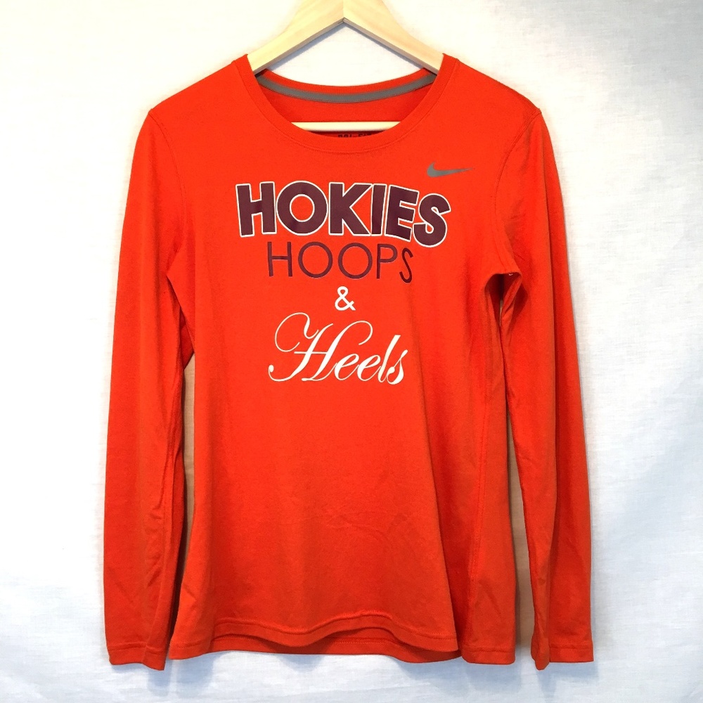 Nike VA Tech Basketball Dri Fit Long Sleeve Top M